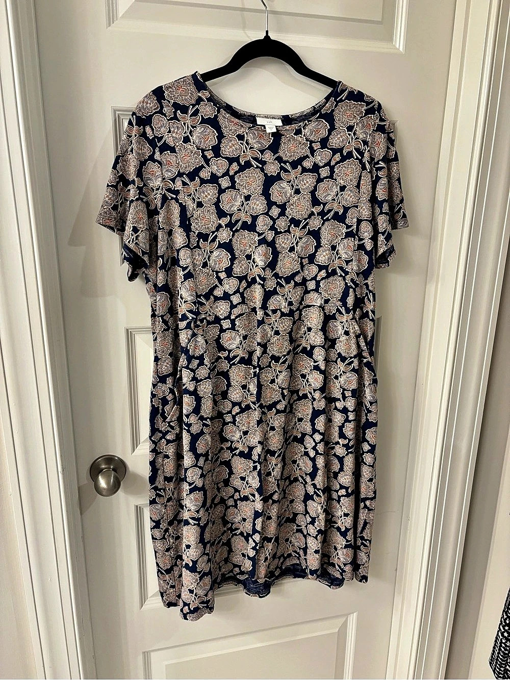 J. Jill Floral Mini Dress in Blue & Pink XL Like New